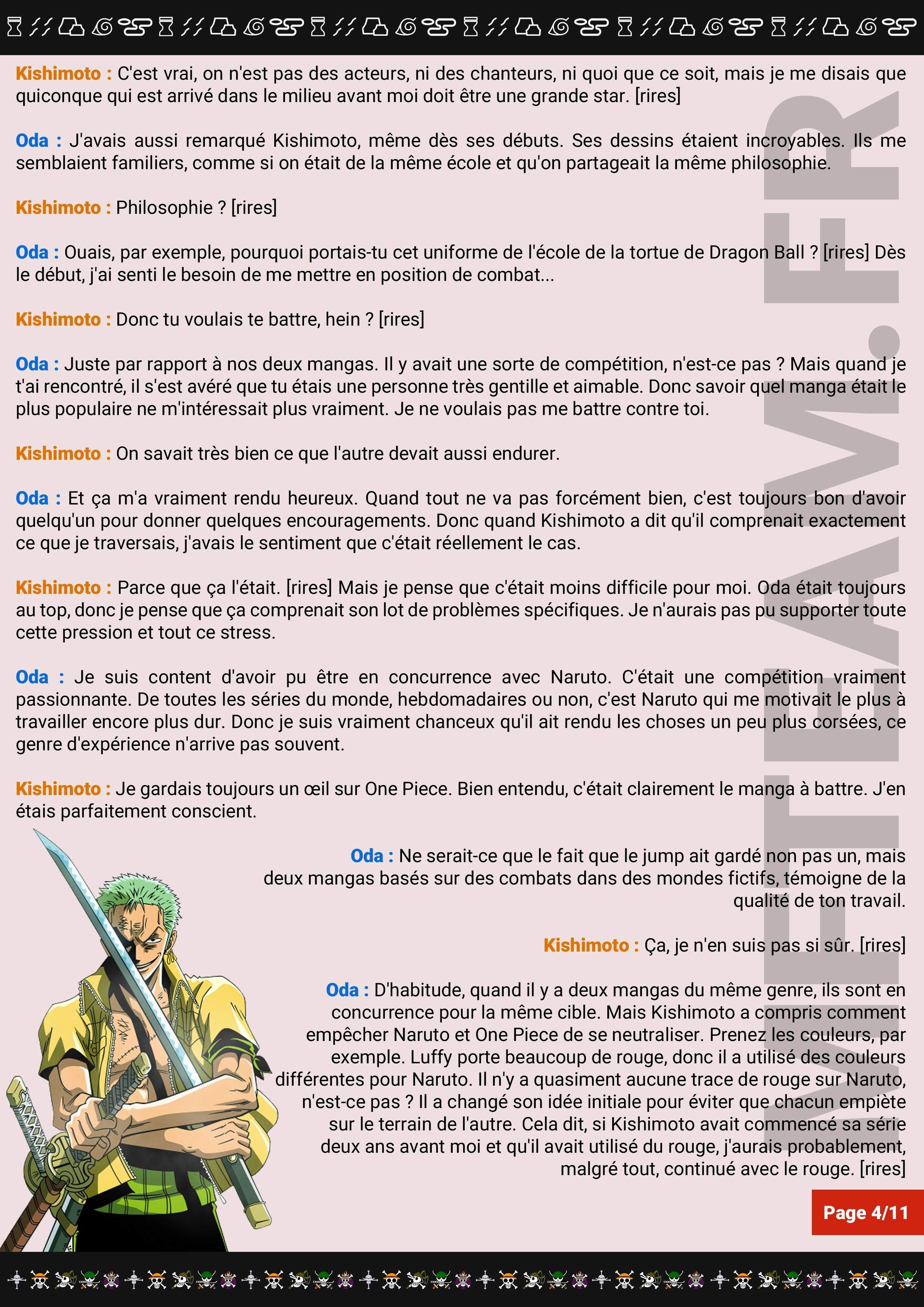 One Piece Scan 786 1 Interview Oda X Kishimoto Lire One Piece Scan En 